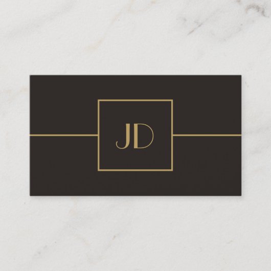 Minimalistisch Elegant Bold Monogram Grijs Goud Visitekaartje (Voorkant)