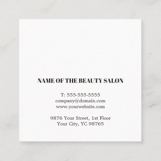 Minimalistisch Elegant Bold Zwart Wit Gouden Salon Afsprakenkaartje (Achterkant)