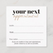 Minimalistisch Elegant Bold Zwart Wit Gouden Salon Afsprakenkaartje (Voorkant)