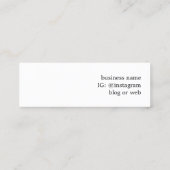 Minimalistisch Elegant Bold Zwart Wit Netwerken Mini Visitekaartje (Achterkant)