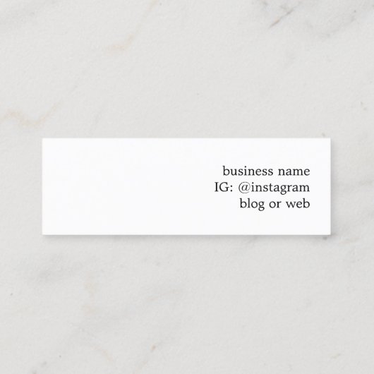 Minimalistisch Elegant Bold Zwart Wit Netwerken Mini Visitekaartje (Achterkant)