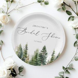 Minimalistisch elegant bos rustiek vrijgezellenfee papieren bordje