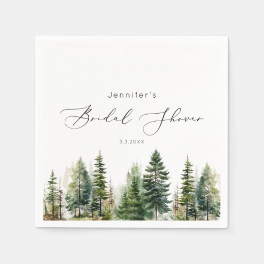 Minimalistisch elegant bos rustiek vrijgezellenfee servet (Voorkant)