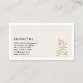 Minimalistisch Elegant Botanisch Visitekaartje (Achterkant)