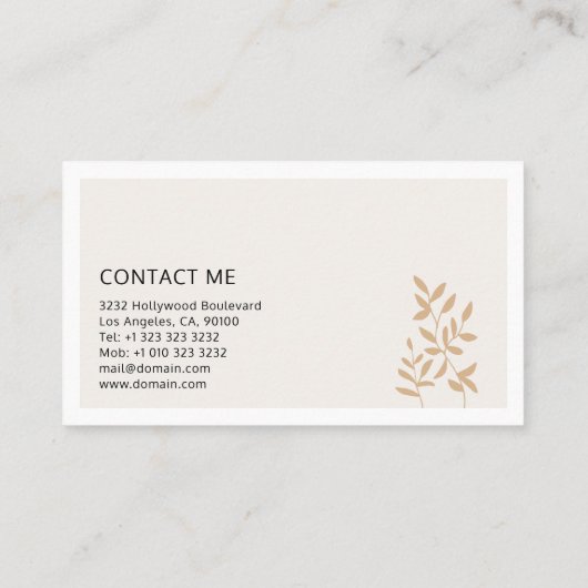 Minimalistisch Elegant Botanisch Visitekaartje (Achterkant)