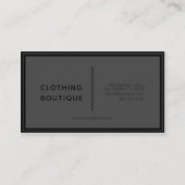 Minimalistisch Elegant Boutique Charcoal Black Visitekaartje (Achterkant)