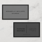 Minimalistisch Elegant Boutique Charcoal Black Visitekaartje (Voorkant / Achterkant)