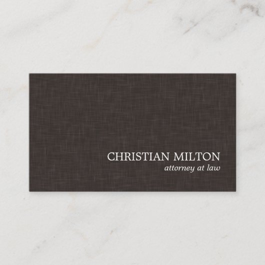 Minimalistisch Elegant Brown White Attorney for La Visitekaartje (Voorkant)