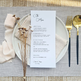 Minimalistisch Elegant Bruiloft Menu