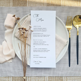 Minimalistisch Elegant Bruiloft Menu