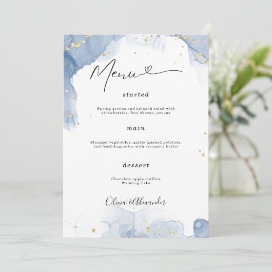 Minimalistisch Elegant Bruiloft Menu Poster Bruilo (Staand voorkant)