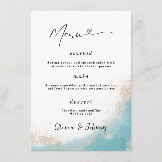 Minimalistisch Elegant Bruiloft Menu Poster Bruilo (Voorkant)