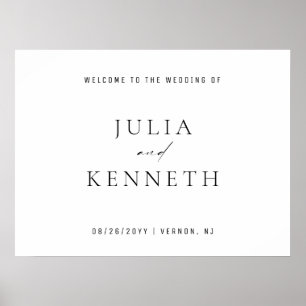 Minimalistisch Elegant Bruiloft Welkomstbord Poster