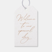 Minimalistisch Elegant Calligraphe Trouwgeschenk L Cadeaulabel (Voorkant)
