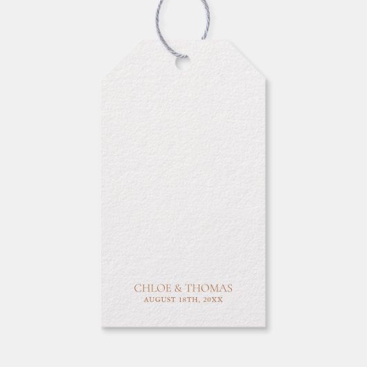 Minimalistisch Elegant Calligraphe Trouwgeschenk L Cadeaulabel (Achterkant)