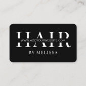 Minimalistisch Elegant Chique Eenvoudig Zwart Haar Visitekaartje (Voorkant)