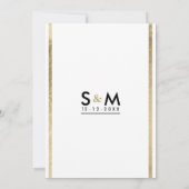 Minimalistisch Elegant Chique Wit Goud Strepen Bru Kaart (Achterkant)