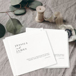 Minimalistisch Elegant Chique Zwart-wit Bruiloft Servet