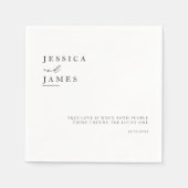 Minimalistisch Elegant Chique Zwart-wit Bruiloft Servet (Voorkant)
