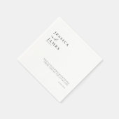 Minimalistisch Elegant Chique Zwart-wit Bruiloft Servet (Hoek)