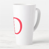 Minimalistisch Elegant Classical Red Monogram Init Latte Mok (Rechterhoek)