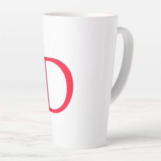 Minimalistisch Elegant Classical Red Monogram Init Latte Mok (Rechterhoek)
