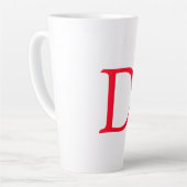 Minimalistisch Elegant Classical Red Monogram Init Latte Mok (Linkerhoek)