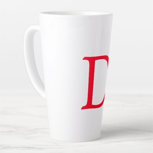 Minimalistisch Elegant Classical Red Monogram Init Latte Mok (Linkerhoek)