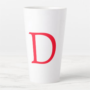 Minimalistisch Elegant Classical Red Monogram Init Latte Mok