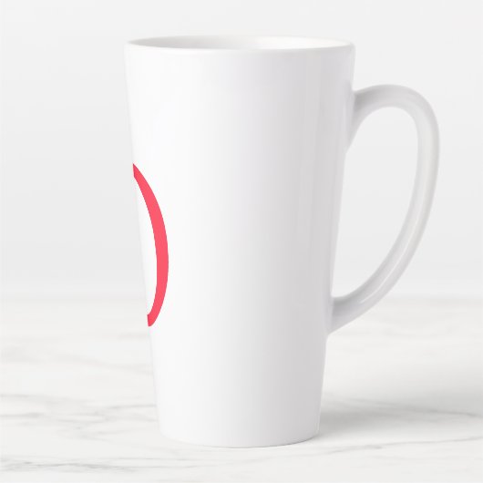 Minimalistisch Elegant Classical Red Monogram Init Latte Mok (Rechts)