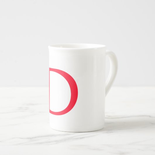 Minimalistisch Elegant Classical Red Monogram Init Porselein Kop (Voorkant rechts)