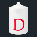 Minimalistisch Elegant Classical Red Monogram Init Theepot<br><div class="desc">Diverse opties voor grootte en type,  eenvoudig te gebruiken Creatieprogramma. U hoeft alleen naam,  adres,  beroep,  telefoonnummer en e-mailgegevens te wijzigen.</div>