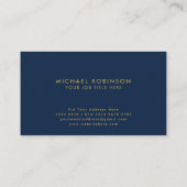 Minimalistisch Elegant Company Initiaal op donkerb Visitekaartje (Achterkant)