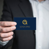 Minimalistisch Elegant Company Initiaal op donkerb Visitekaartje