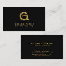 Minimalistisch Elegant Company Initiaal op zwart