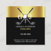 Minimalistisch Elegant Custom Golf Monogram Design Vierkante Visitekaartje (Achterkant)