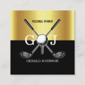 Minimalistisch Elegant Custom Golf Monogram Design Vierkante Visitekaartje (Voorkant)