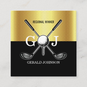 Minimalistisch Elegant Custom Golf Monogram Design Vierkante Visitekaartje
