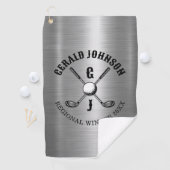 Minimalistisch Elegant Custom Golf Monogram Ontwer Golfhanddoek (Insitu)
