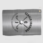 Minimalistisch Elegant Custom Golf Monogram Ontwer Golfhanddoek (Horizontaal)