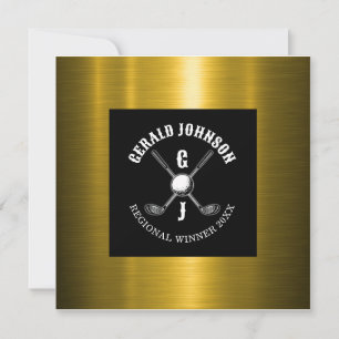 Minimalistisch Elegant Custom Golf Monogram Ontwer Kaart