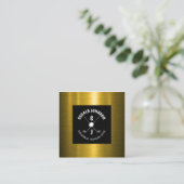 Minimalistisch Elegant Custom Golf Monogram Ontwer Vierkante Visitekaartje (Staand voorkant)