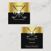 Minimalistisch Elegant Custom Golf Monogram Ontwer Vierkante Visitekaartje (Voorkant / Achterkant)