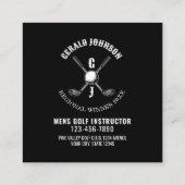 Minimalistisch Elegant Custom Golf Monogram Ontwer Vierkante Visitekaartje (Achterkant)