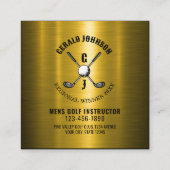 Minimalistisch Elegant Custom Golf Monogram Ontwer Vierkante Visitekaartje (Achterkant)