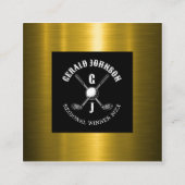Minimalistisch Elegant Custom Golf Monogram Ontwer Vierkante Visitekaartje (Voorkant)