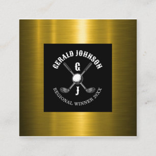 Minimalistisch Elegant Custom Golf Monogram Ontwer Vierkante Visitekaartje
