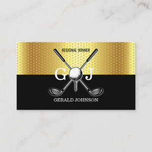 Minimalistisch Elegant Custom Golf Monogram Ontwer Visitekaartje