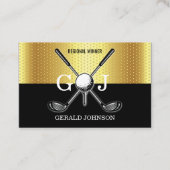 Minimalistisch Elegant Custom Golf Monogram Ontwer Visitekaartje (Voorkant)
