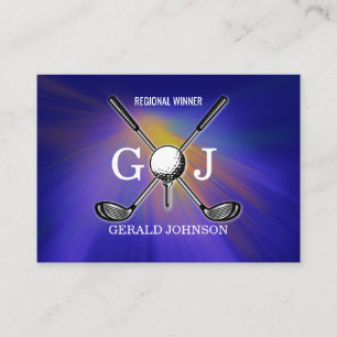 Minimalistisch Elegant Custom Golf Monogram Ontwer Visitekaartje